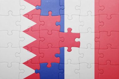 Bahreyn ve Fransa ulusal bayrak ile bulmaca