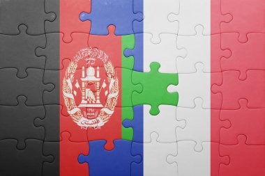 Afganistan ve Fransa ulusal bayrak ile bulmaca