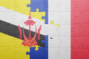 brunei ve Fransa ulusal bayrak ile bulmaca