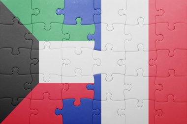 Kuveyt ve Fransa ulusal bayrak ile bulmaca