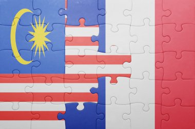 Malezya ve Fransa ulusal bayrak ile bulmaca
