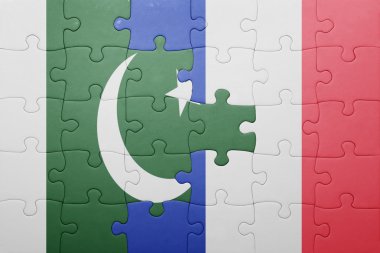 pakistan ve Fransa ulusal bayrak ile bulmaca