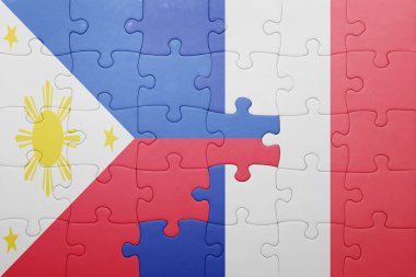 Türkiye ve Fransa ulusal bayrak ile bulmaca