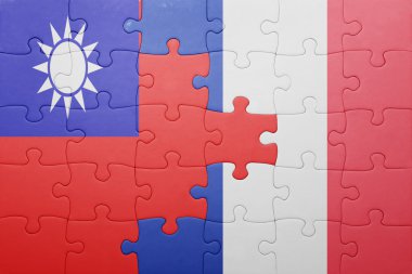 Tayvan ve Fransa ulusal bayrak ile bulmaca