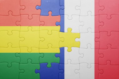 Bolivya ve Fransa ulusal bayrak ile bulmaca