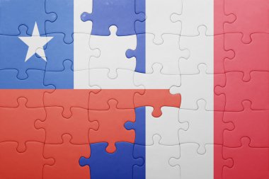 Şili ve Fransa ulusal bayrak ile bulmaca