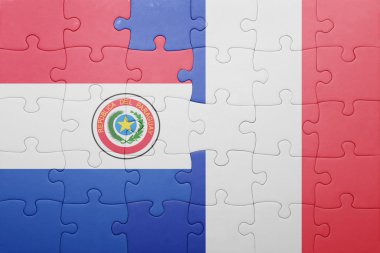 paraguay ve Fransa ulusal bayrak ile bulmaca