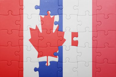 Kanada ve Fransa ulusal bayrak ile bulmaca