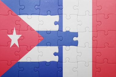 Küba ve Fransa ulusal bayrak ile bulmaca