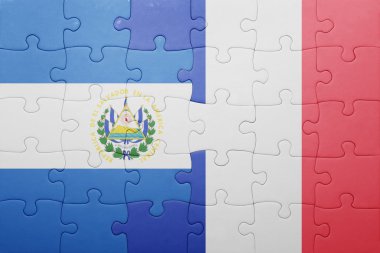 el salvador ve Fransa ulusal bayrak ile bulmaca