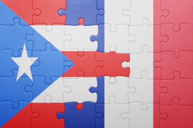 Porto Riko ve Fransa ulusal bayrak ile bulmaca