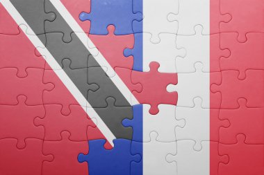 trinidad ve tobago ve Fransa ulusal bayrak ile bulmaca