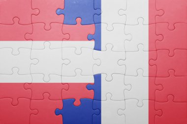 Avusturya ve Fransa ulusal bayrak ile bulmaca
