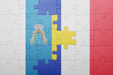 Kanarya Adaları ve Fransa ulusal bayrak ile bulmaca