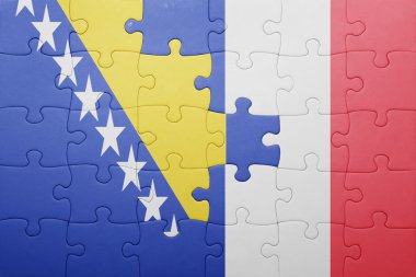 Bosna ve Hersek ve Fransa ulusal bayrak ile bulmaca