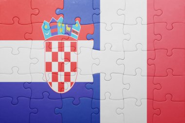 Hırvatistan ve Fransa ulusal bayrak ile bulmaca