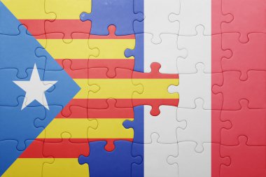 Katalonya ve Fransa ulusal bayrak ile bulmaca