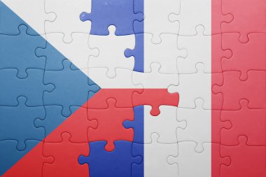 Çek Cumhuriyeti ve Fransa ulusal bayrak ile bulmaca