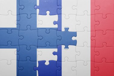 Finlandiya ve Fransa ulusal bayrak ile bulmaca