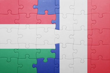 Macaristan ve Fransa ulusal bayrak ile bulmaca