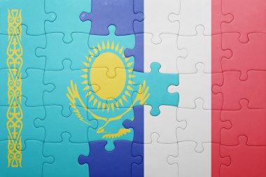 Kazakistan ve Fransa ulusal bayrak ile bulmaca