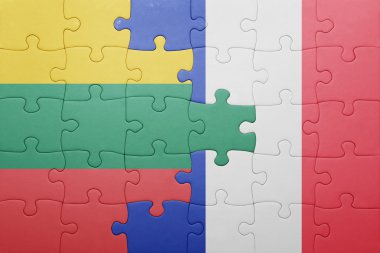 Litvanya ve Fransa ulusal bayrak ile bulmaca