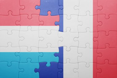 Lüksemburg ve Fransa ulusal bayrak ile bulmaca