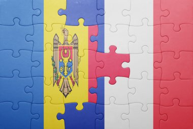 moldova ve Fransa ulusal bayrak ile bulmaca