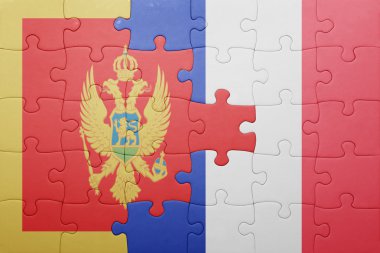 Karadağ ve Fransa ulusal bayrak ile bulmaca