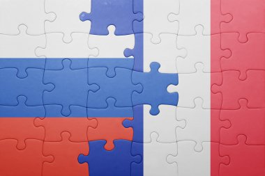 Rusya ve Fransa ulusal bayrak ile bulmaca