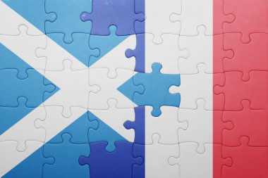 İskoçya ve Fransa ulusal bayrak ile bulmaca
