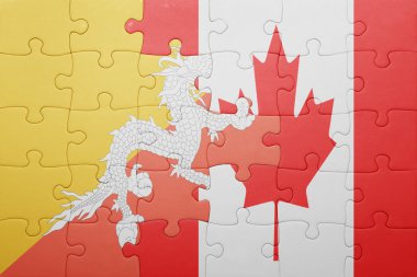 Kanada ve bhutan ulusal bayrak ile bulmaca