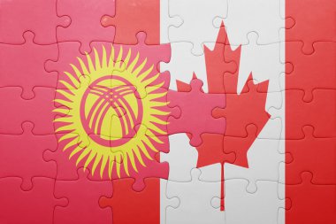 Kanada ve Kırgızistan ulusal bayrak ile bulmaca