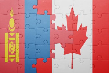 Kanada ve Moğolistan ulusal bayrak ile bulmaca