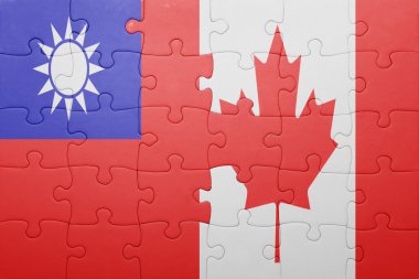 Kanada ve Tayvan ulusal bayrak ile bulmaca