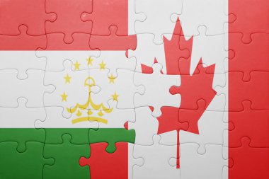 Kanada ve Tacikistan Ulusal bayrak ile bulmaca