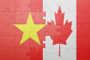 Kanada ve vietnam ulusal bayrak ile bulmaca