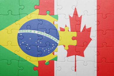 Brezilya ve Kanada ulusal bayrak ile bulmaca