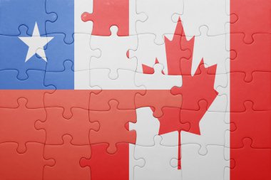 Kanada ve Şili ulusal bayrak ile bulmaca