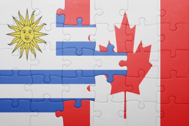 Kanada ve uruguay ulusal bayrak ile bulmaca