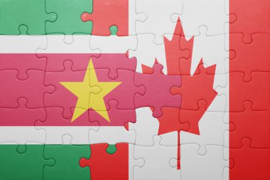 Kanada ve Surinam ulusal bayrak ile bulmaca