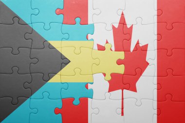 Kanada ve Bahamalar ulusal bayrak ile bulmaca