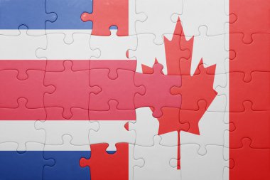 bayrağı Kanada ve Kosta Rika ile bulmaca