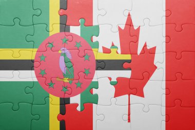 Kanada ve Dominika ulusal bayrak ile bulmaca