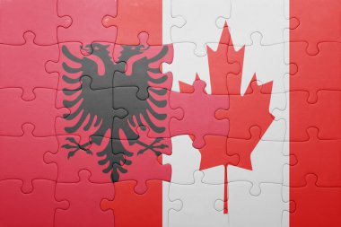 Kanada ve Arnavutluk ulusal bayrak ile bulmaca