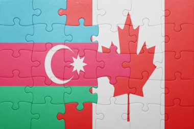 Kanada ve Azerbaycan ulusal bayrak ile bulmaca