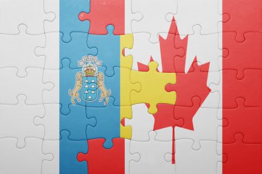 Kanada ve Kanarya Adaları ulusal bayrak ile bulmaca