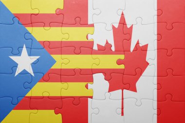 Kanada ve Katalonya Ulusal bayrak ile bulmaca