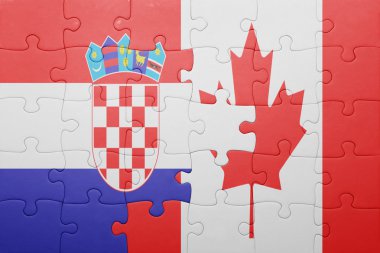 Kanada ve Hırvatistan ulusal bayrak ile bulmaca