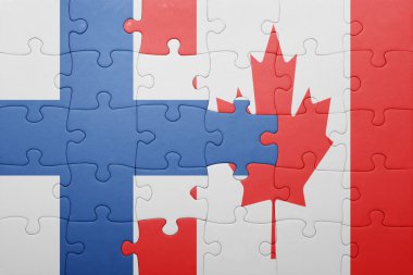 Kanada ve Finlandiya ulusal bayrak ile bulmaca